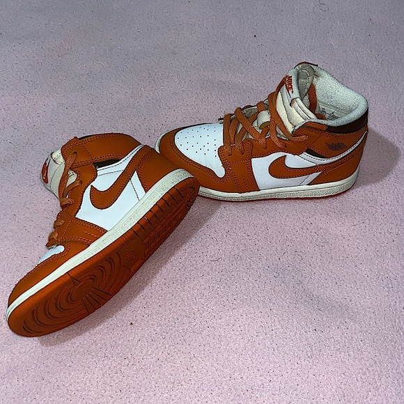 Nike Jordan 1 High Starfish Toddler Size 10c Orange Brown White Cream - Picture 3 of 6